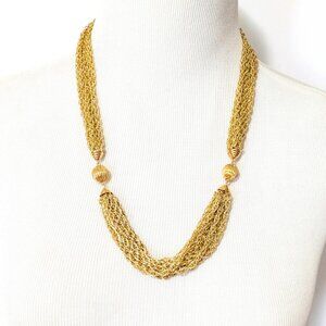 Chunky gold necklace Vintage 90s Avon golden chain necklace layered necklace
